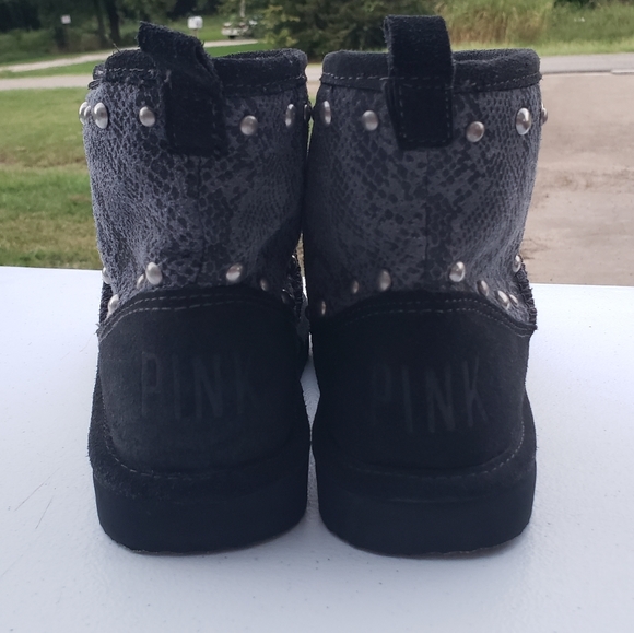 VS PINK Gray Animal Print Fur Lined Booties US 8 - Picture 3 of 12